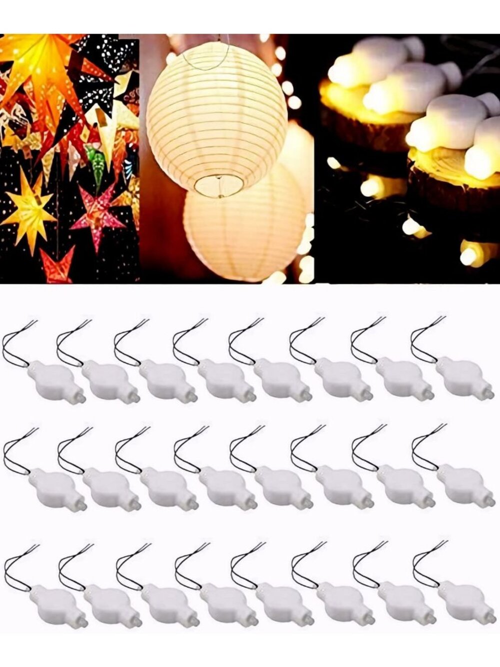 24 Pack Battery-Powered Small LED Lights for Weddings, Festivals, Balloons